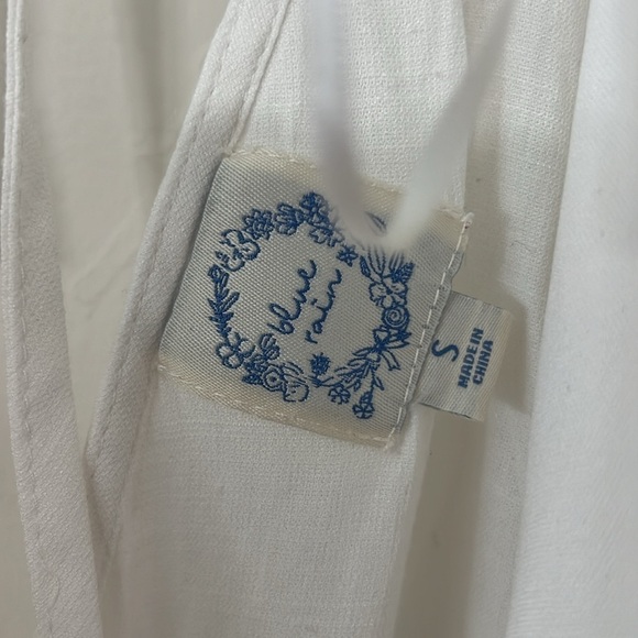 Blue Rain White Button-Front Jumpsuit/Romper - Picture 4 of 10